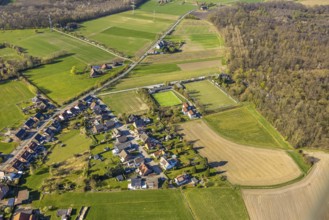 Aerial view, housing estate Immenbrock and football stadium sports field Am Kohuesholz of