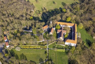 Aerial view, Cappenberg Castle and Castle Park, LWL Museum of Art and Culture with Catholic