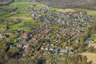 Aerial view, residential area, local view Cappenberg, Selm, Münsterland, North Rhine-Westphalia,