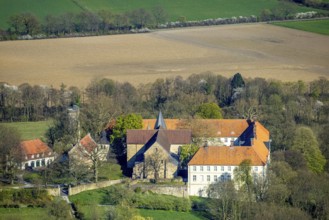 Aerial view, Cappenberg Castle, LWL Museum of Art and Culture with Catholic Collegiate Church