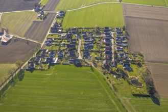 Aerial view, residential area, residential estate Schorfheide, Bork, Selm, Münsterland, North