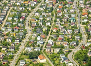 Single-family houses, rows of houses, Starogard GdaÅski, Prussian Stargard, pomorskie, Poland,