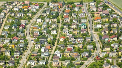 Single-family houses, rows of houses, Starogard GdaÅski, Prussian Stargard, pomorskie, Poland,