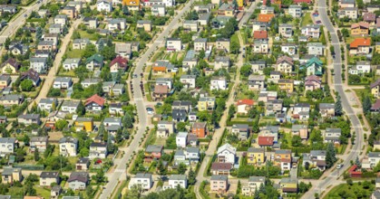 Single-family houses, rows of houses, Starogard GdaÅski, Prussian Stargard, pomorskie, Poland,
