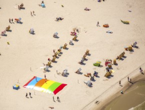 Sandy beach beach, beach chairs, KoÅ'obrzeg, Baltic Sea coast, holiday region, Województwo