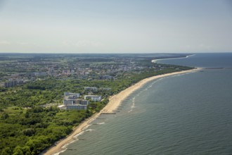 Sandy beach beach, beach chairs, KoÅ'obrzeg, Baltic Sea coast, holiday region, Województwo