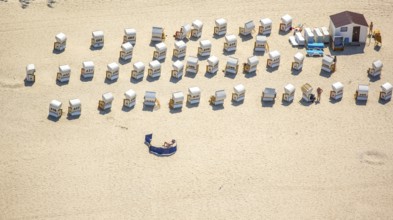 Sandy beach beach, beach chairs, KoÅ'obrzeg, Baltic Sea coast, holiday region, Województwo