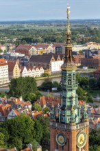 GdaÅsk, view from St. Mary's Church, tower of the town hall, Old Town of Gdansk, Gdansk, Baltic Sea