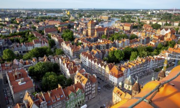 GdaÅsk, view from St. Mary's Church, gabled merchants' houses, GdaÅsk city, Old Town of GdaÅsk,