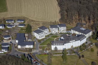 Aerial view, residential estate Osterseifen - nursing home Im Alter gut leben, Rhode, Olpe,