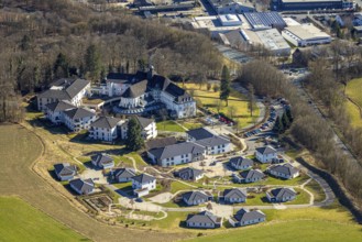 Aerial view, residential estate Osterseifen - nursing home Im Alter gut leben, Rhode, Olpe,