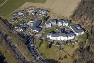Aerial view, residential estate Osterseifen - nursing home Im Alter gut leben, Rhode, Olpe,