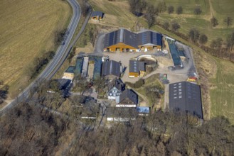 Aerial photo, Hof Siele - Sieler Hofladen, Stachelau, Olpe, Sauerland, North Rhine-Westphalia,