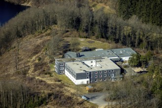 Aerial photo, DJH Youth Hostel Biggesee, Eichhagen, Olpe, Sauerland, North Rhine-Westphalia,