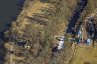 Aerial view, Valentine's Chapel, Biggerandweg am Biggesee, Olpe-Stadt, Olpe, Sauerland, North
