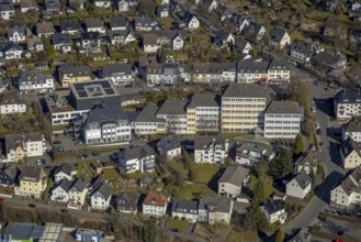 Aerial photo, VHS and Berufskolleg des Kreises Olpe Hochschule, Olpe-Stadt, Olpe, Sauerland, North