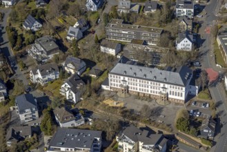 Aerial photo, Städtisches Gymnasium, Olpe-Stadt, Olpe, Sauerland, North Rhine-Westphalia, Germany,