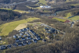 Aerial view, German Red Cross Hospital, Auguste-Liese-Straße housing estate, Kreuzbergstadion