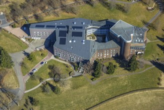 Aerial view, Convent of the Franciscan Sisters of Perpetual Adoration, Olpe City, Olpe, Sauerland,