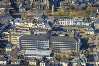 Aerial view, GFO Kliniken Südwestfalen - St. Martinus-Hospital, Olpe-Stadt, Olpe, Sauerland, North