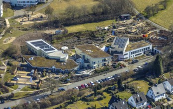 Aerial view, children's hospice and youth hospice Balthasar, Olpe town, Olpe, Sauerland, North