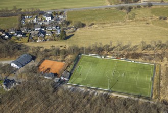 Aerial view, football stadium Sportverein Eintracht Kleusheim e.V., tennis courts Tennisclub TC
