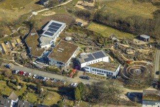 Aerial view, children's hospice and youth hospice Balthasar, Olpe town, Olpe, Sauerland, North