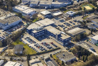 Aerial view, commercial area Am Nielande, Nielandstraße with ABUS KG company premises,