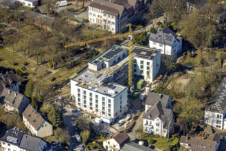 Aerial view, Volmarstein Johanna Helenen House, construction site and new building on