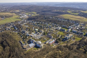 Aerial view, Evangelische Stiftung Volmarstein, workshop for disabled people, medical centre,