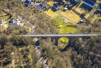 Aerial view, railway viaduct Elbschetal cycle path, Wengern, Wetter, Ruhr area, North