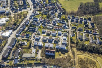 Aerial view, new housing estate Sonnenfeld, Schmandbruch, Wetter, Ruhr area, North
