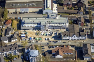 Aerial view, construction site with new building Petig Edelstahlhandel GmbH, Wengern, Wetter, Ruhr