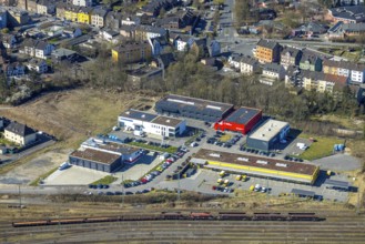 Aerial view, building area Drei Könige with redesign and commercial development, Steinhauser Hütte,