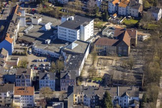 Aerial view, Erlenschule and VHS Volkshochschule building, Jobcenter EN Regionalstelle
