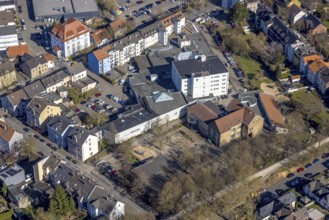 Aerial view, Erlenschule and VHS Volkshochschule building, Jobcenter EN Regionalstelle