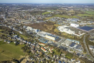 Aerial view, Ardex Chemie industrial area, Friedrich-Ebert-Straße, on the right the furniture store