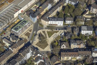 Aerial view, Karl-Marx-Platz redesign, Germania Denkmal design by architect Heinrich Klutmann, new