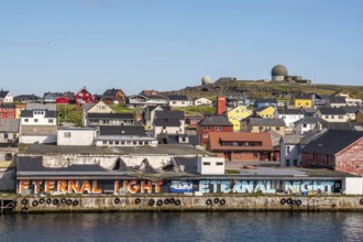 Harbour and town view, Street Art Eternal Light Eternal Night, observatory, church, Vardø,