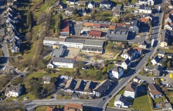 Aerial view, Melanchthonschule Grundschule, an der Bundesstraße B63, Wickede/Ruhr, North