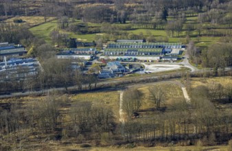 Aerial view, commercial area Westerhaar, garage spaces Am Golfplatz, at the federal road B63,