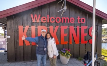 Welcome to Kirkenes, tourists, Bjørnevatn, Finnmark, Norway, Scandinavia, Europe, adventure travel,