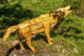Wooden wolf, Kirkenes, Finnmark, Norway, Scandinavia, Europe, adventure travel, tourism,