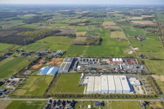Aerial view, industrial estate Capeller Straße with RCS Rohstoffverwertung and Stroetmann