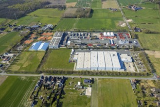 Aerial view, industrial estate Capeller Straße with RCS Rohstoffverwertung and Stroetmann