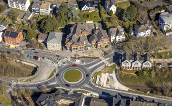 Aerial view, redesign of roundabout at Kaiserstrasse, Wetter, Ruhr area, North Rhine-Westphalia,