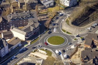 Aerial view, redesign of roundabout at Kaiserstrasse, Wetter, Ruhr area, North Rhine-Westphalia,