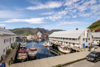 Ship MS Polarlys in the harbour of Honningsvåg, Finnmark, Norway, Scandinavia, Europe, adventure