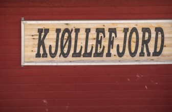 Place name sign, Kjøllefjord, Finnmark, Norway, Scandinavia, Europe, adventure travel, fjord,