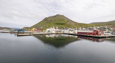Harbour and town view, Honningsvåg, Finnmark, Norway, Scandinavia, Europe, adventure travel,